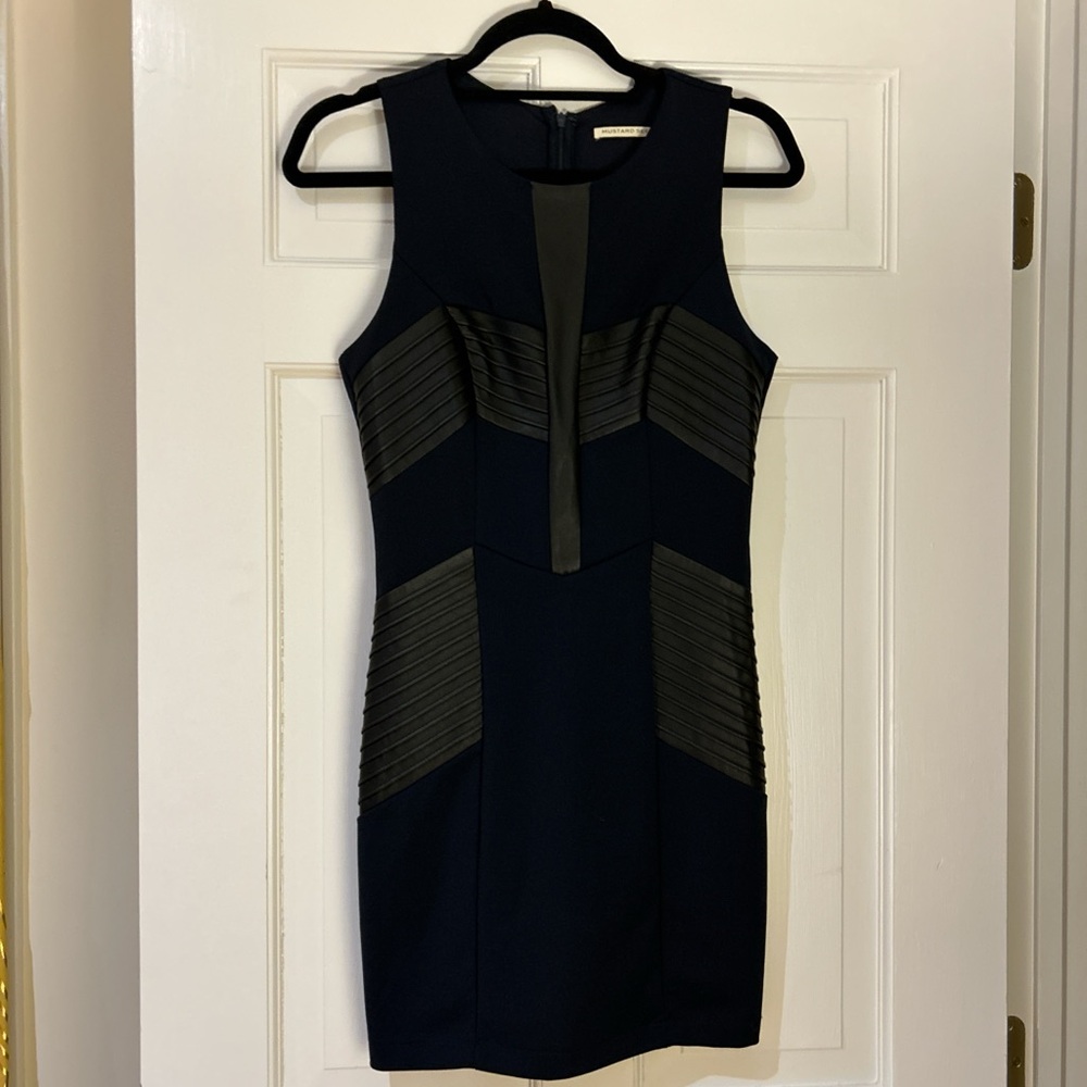 Mustard Seed Navy and Black Mini Dress